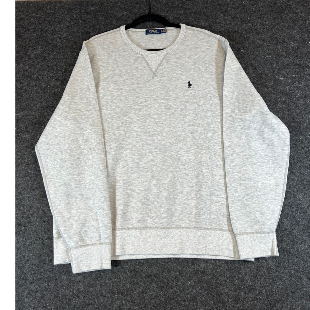 Polo Ralph Lauren Mens XL Gray Heather Crewneck Sweatshirt Pony Logo Pullover